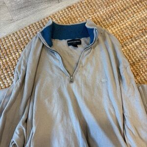 Banana Republic Men's Zip-Up Sweater in Gray and Blue